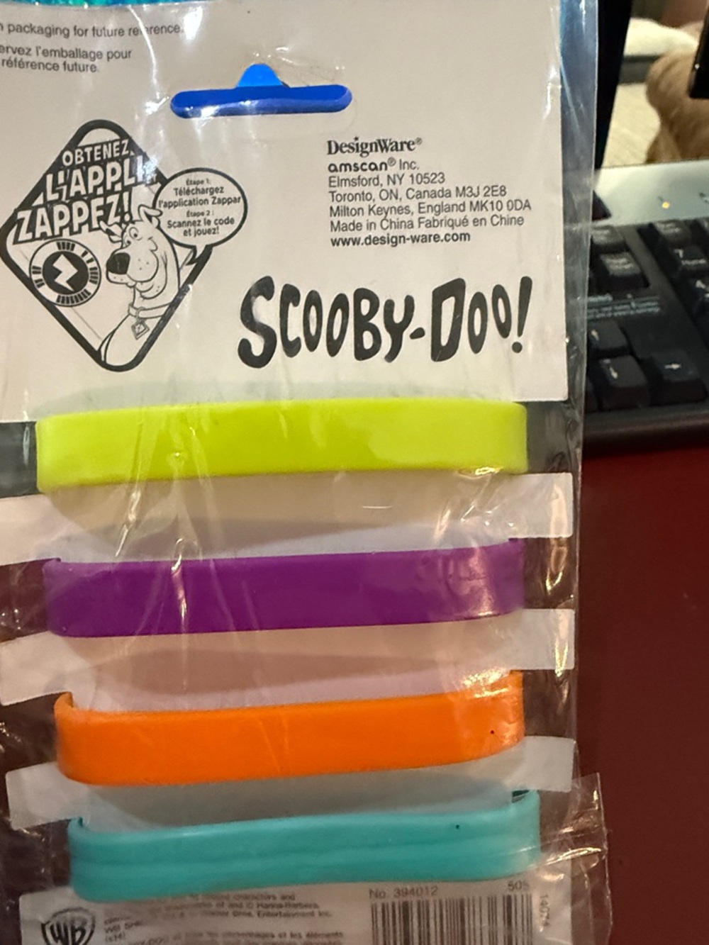 Scooby-Doo Silicone Bracelet Pack - Lime, Purple, Orange, Aqua Ruh Roh! - Picture 2 of 2